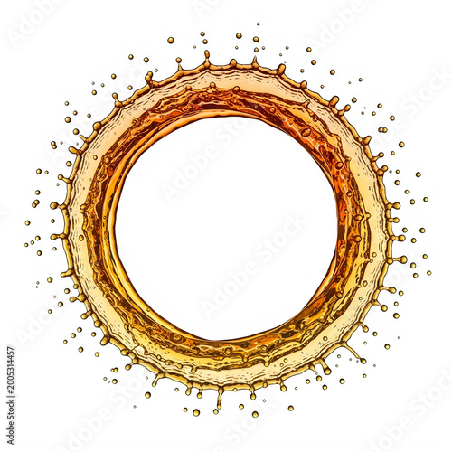Golden circular abstract sparkle design