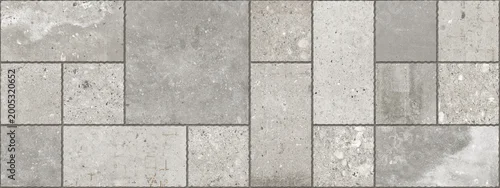 Panel kuchenny z motywem Natural grey stone tile texture, seamless granite paving blocks background, architectural limestone floor pattern for exterior design