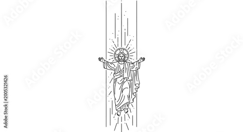 Принти на полотні Jesus Christ Crucifixion Illustration Drawing 3.
