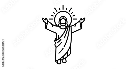 Photos Jesus Christ Crucifixion Illustration Line Art.