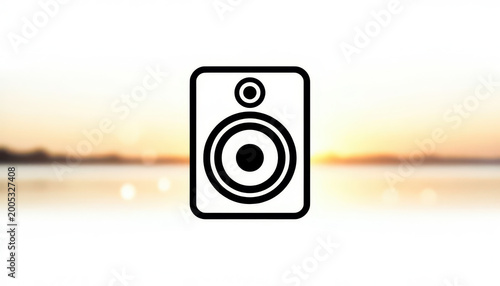 a speaker icon representing sound. This speaker icon is central against a blurred background with soft lighting.