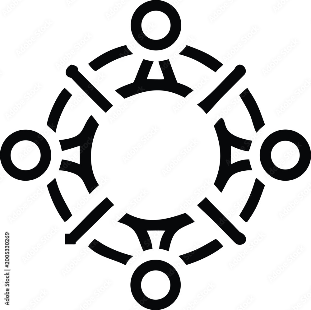 Obraz premium Interconnected circular symbol representing unity and community through a modern geometric design