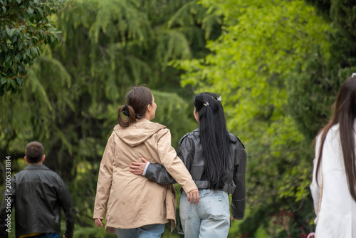 best friends walk in the park