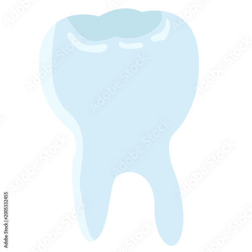 Bilde på lerret Dental Delicacy: A clean, gleaming molar stands alone, a symbol of oral health, in this minimalistic, artistic digital rendering