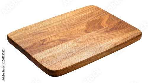 Vászonkép Rectangular wooden cutting board with natural grain pattern