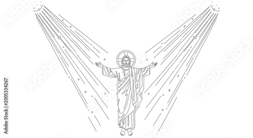 Fotografie Jesus Christ with outstretched arms angel.