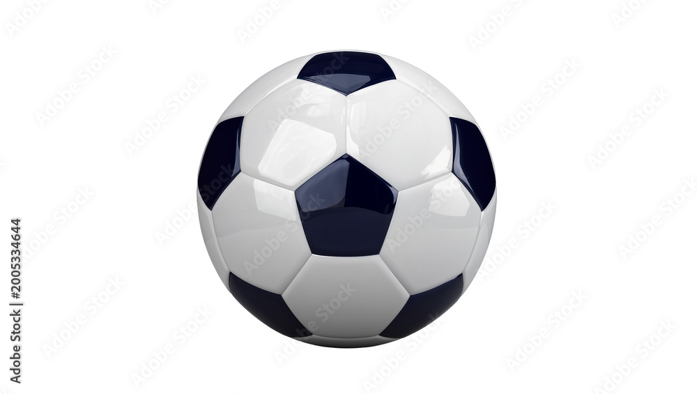 Fototapeta premium Classic Black and White Soccer Ball on Plain Surface