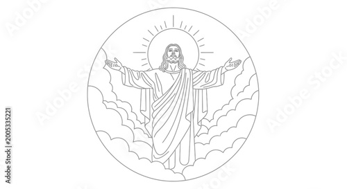 Tableau sur toile Jesus Christ with outstretched arms standing 3.