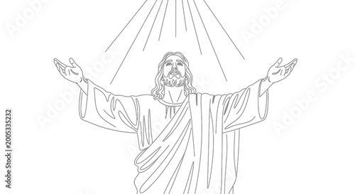 Foto Jesus Christ with outstretched arms.