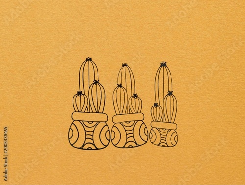 The yellow background in the image is made of black wire, intricately patterned to resemble a medicinal herb, used for decorative wall art. This beautiful artwork can be displayed on walls in homes or