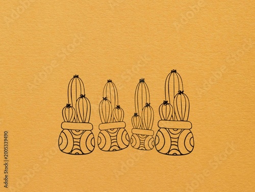 The yellow background in the image is made of black wire, intricately patterned to resemble a medicinal herb, used for decorative wall art. This beautiful artwork can be displayed on walls in homes or