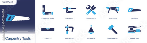 Photos Carpentry tools icon set