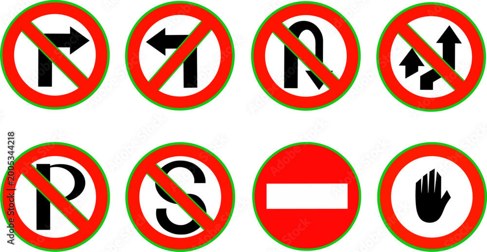 Ταπετσαρία vector set of icons symbols regulations traffic signs about prohibition