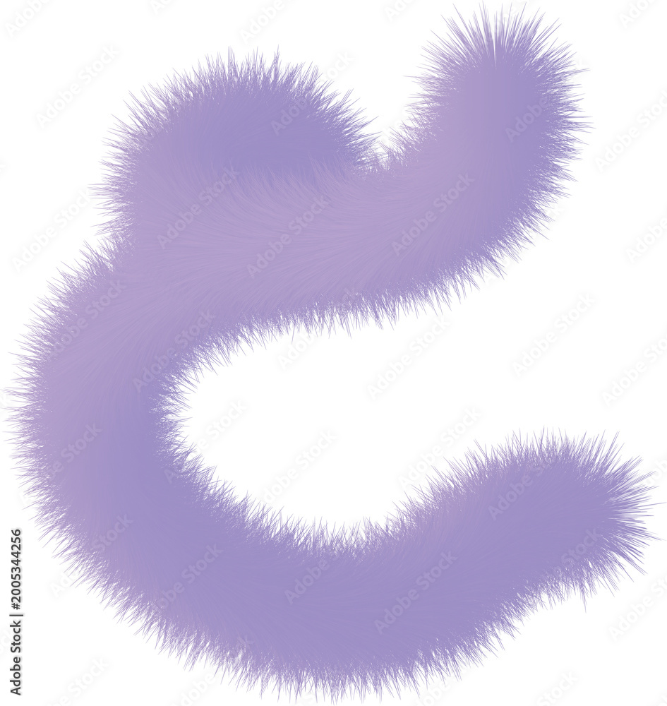 Fototapeta premium Fluffy purple smooth hairy flowing line tabular for decoration