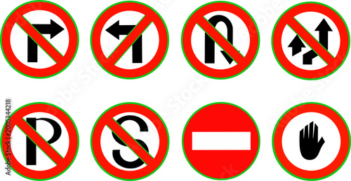 Принти на полотні vector set of icons symbols regulations traffic signs about prohibition