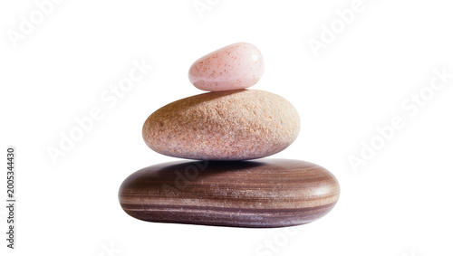 Canvas Print Stacked smooth river stones in balanced arrangement