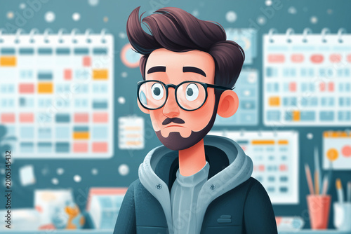 man in a world of calendar