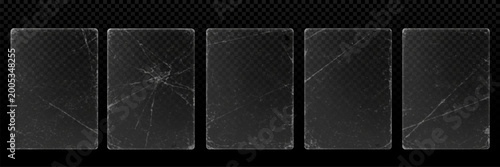 Canvas-taulu Realistic Broken Screen Texture Overlays on Transparent Background