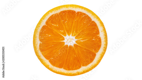 Tableau sur toile Ripe juicy orange slice with segments and vibrant citrus zest