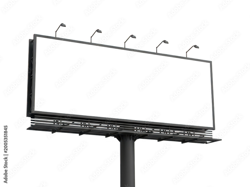 Obraz premium Empty billboard standing on a pole in an outdoor setting
