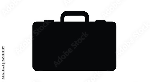 Canvastavla briefcase silhouette on a white background simple vector graphic of a business c