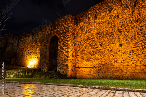 Castle of Ioannina wall and entrance gate at night - Its Kale