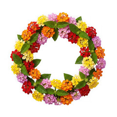Colorful Mixed Flower Wreath PNG Transparent Background