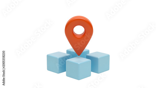 Free Download Red Location Marker Above Blue and Green Cubes - GFXLoad