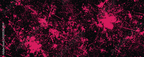 Bild auf Leinwand Pink paint splatter and scratch texture on black background