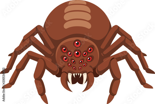 Konstfotografi Brown Spider Closeup Front View.