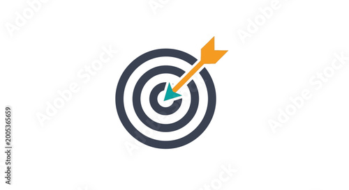 Bullseye Target with Colorful Arrow.
