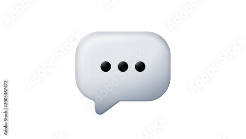 Gray Message Bubble Icon with Three Dots
