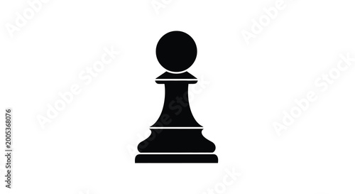 Obraz na płótnie Black pawn silhouette on a white background a classic chess piece isolated vecto