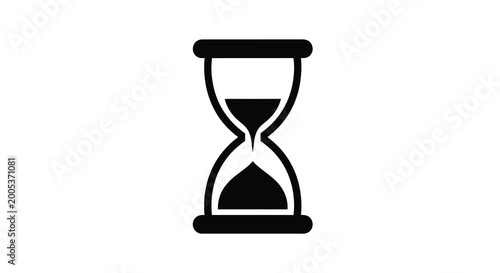 Photos Hourglass silhouette on a white background a classic timekeeping device in simpl