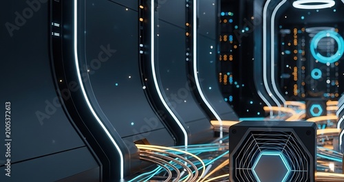 Step into the heart of tomorrow's digital infrastructure where data flows through light.