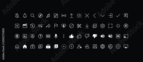 Photos Media player icon set