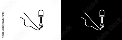 pedicure outline icons in beauty category. White and Black style linear pedicure icon