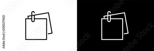 Fotografía post it outline icons in business category
