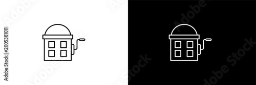 Bild auf Leinwand cinema hurdy gurdy outline icons in cinema category