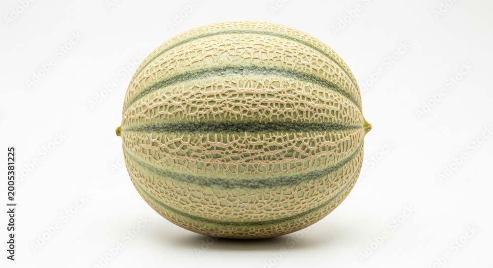 Fototapeta premium Fresh Cantaloupe Melon with A Textured Skin, Displaying Its Unique Striped Pattern Concept Delicious Food