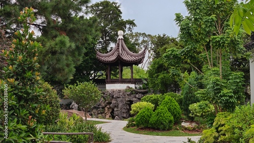 chinese pavilion in the garden