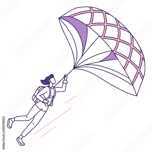 Fotografija Parachuting, Adventure Sport, Extreme Activity, Skydiving Illustration