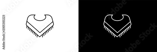 Bild auf Leinwand shawl outline icons in clothes category