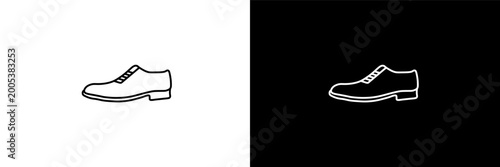 Fotografie leather derby shoe outline icons in clothes category