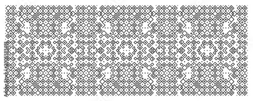 Fotografía Geometric diamond pattern with ethnic ornamental squares and dots in vector styl