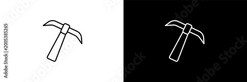 Vászonkép inclined picker  outline icons in construction category