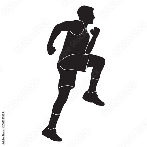 Silhouette image assets of people jogging.