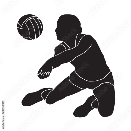 image asset of a football player preparing to block the ball.