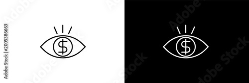 Foto greed  outline icons in cryptocurrency category