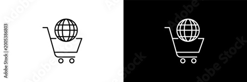 Quadro su tela e-business  outline icons in cryptocurrency category